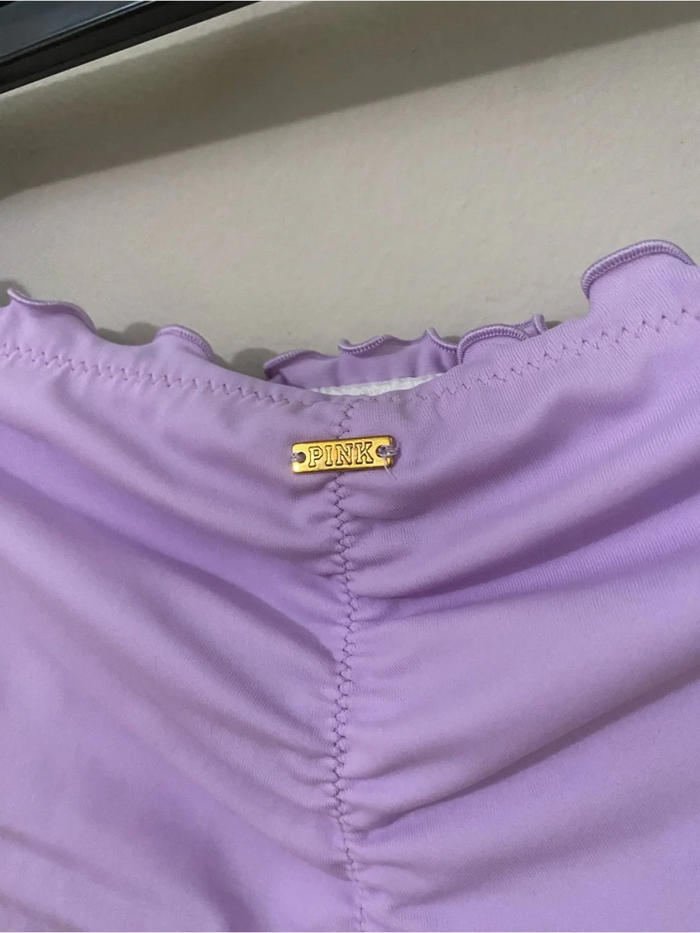 PINK Victoria's Secret Lilac Ruffle Bikini Bottoms